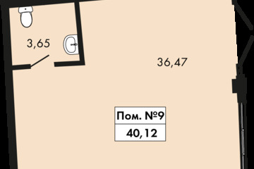 Помещение своб.назн., 40,12 м², 1/9 эт.